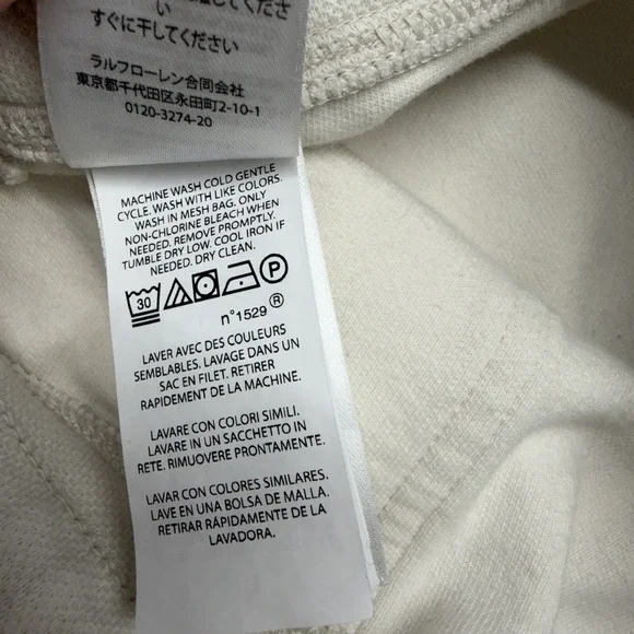 Polo Ralph Lauren Double Knit Jogger Pant Mens Medium Cream Pony Logo Athleisure - Picture 10 of 14